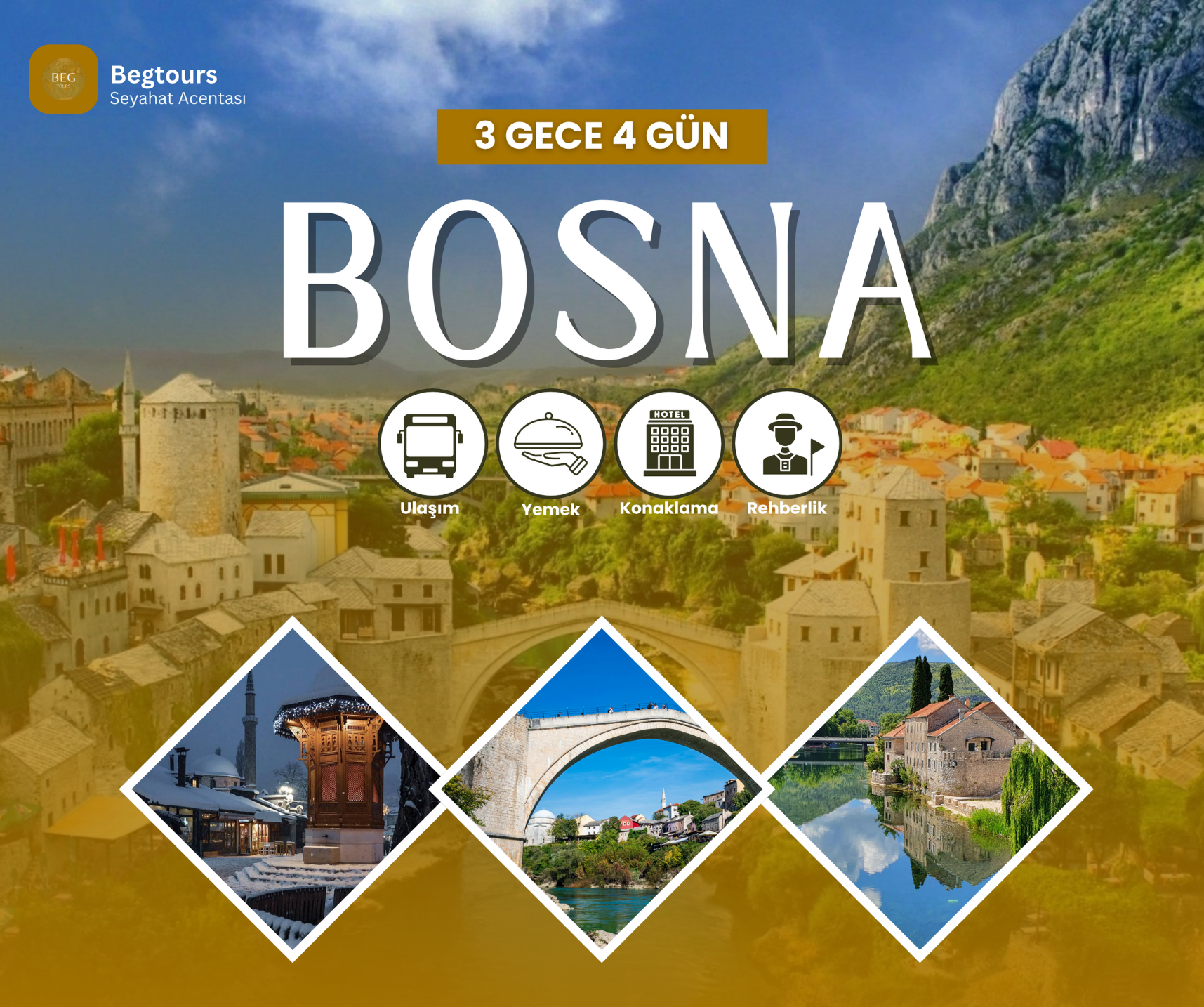 3 Gece 4 Gün Bosna Hersek Turu